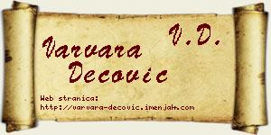 Varvara Dečović vizit kartica